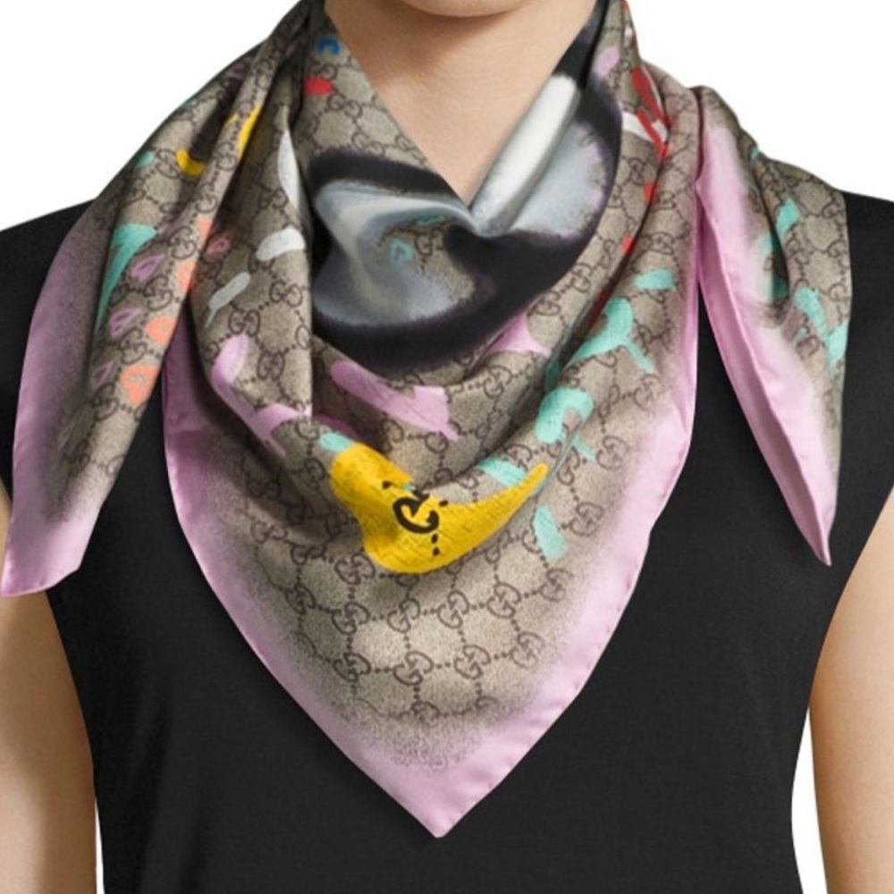 Gucci Pink and Brown Scarf - Picture 10 of 12